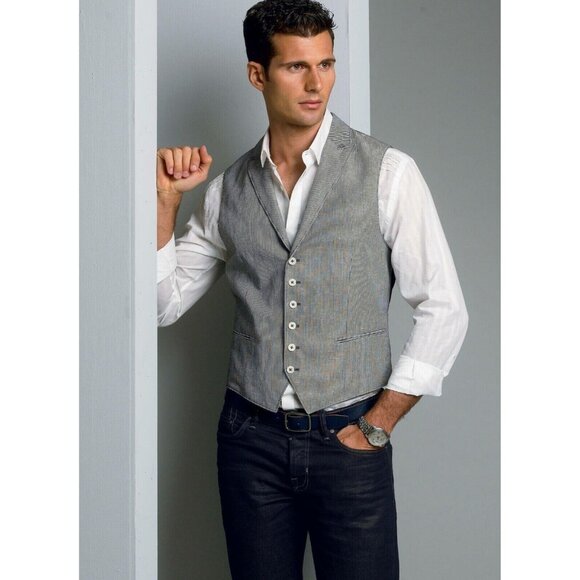 Vogue V8987 Mens 40 to 46 Button Front Vest Uncut Sewing Pattern - Picture 7 of 7